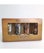 John Wayne 4 Piece Laser Decal Tall Glass Shooter Set NEW in Box Barware... - $27.30 CAD
