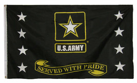 3x5 3&#39;x5&#39; U.S. Army Star Served With Pride Military BLACK Flag Banner Po... - £15.93 GBP