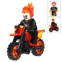 Single Sale Superhero Ghost Rider With Motorcycle movies Minifigures Block Toy - £2.24 GBP