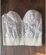 Vintage Bustier Corset White Lace Bride Wedding Boudoir Garter Strapless... - $20.55