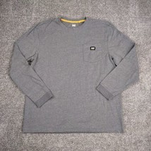 CAT Caterpillar Shirt Men XL Gray Long Sleeve Workwear Work Heavy Equipment - £10.21 GBP