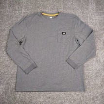 CAT Caterpillar Shirt Men XL Gray Long Sleeve Workwear Work Heavy Equipment - £10.15 GBP