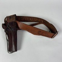 Vintage George Lawrence Portland OR Leather Gun Belt &amp; Revolver Holster 28 502 - $75.99