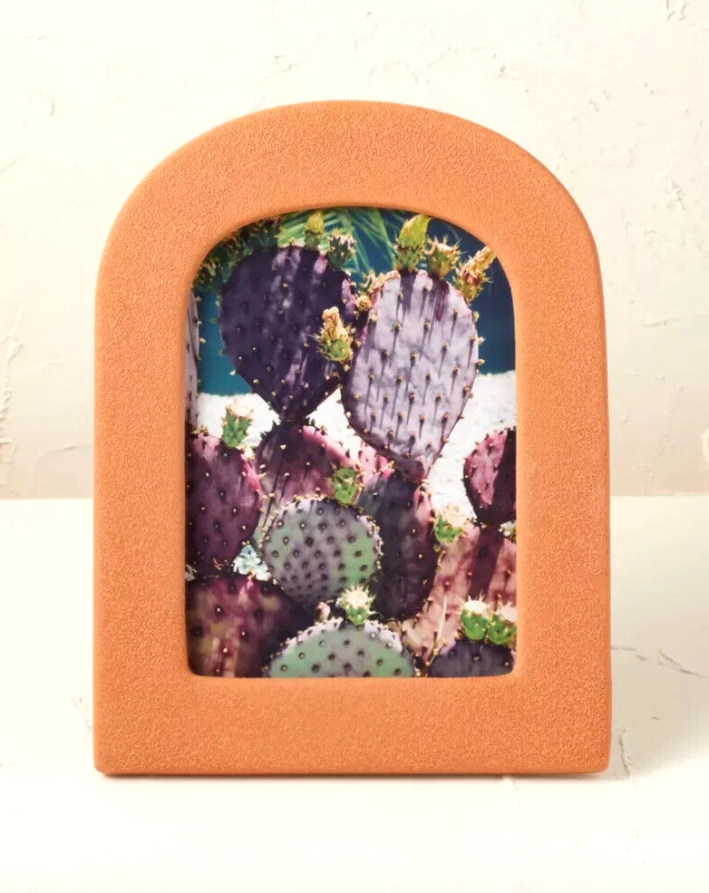 Opal House Designed w/Jungalow, Stoneware 5x7 Picture Frame (Peachy Coral) - NEW