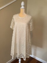 Sharagano Ivory Lace Scoop Neck Dress Sz 6 NWT MSRP $118.00 - £34.71 GBP