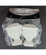 Set of 2 Cambria Premier  NAPOLEON FINIALS with Hardware SATIN WHITE NIP - $301.10 MXN