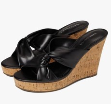 Women’s Marc Fisher Bonia Black 7.5 M Wedge Sandals - £16.72 GBP