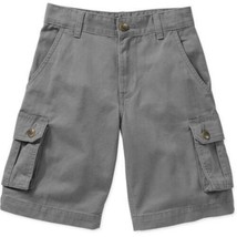 Faded Glory Boys Solid Cargo Shorts Flannel Gray Size 4 NEW - £9.29 GBP