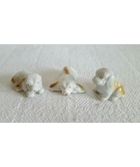 Set of 3 Adorable Matching White Brown Vintage Porcelain Poodle Dogs Pup... - $238.92 MXN