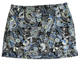 NWT T by Talbots Black, Blue, Yellow Floral Print  Knit Pull On Skort Si... - $33.24