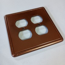 Double Outlet Cover Plate Modern Copper Color Finish No Screws - $154.49 MXN