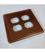 Double Outlet Cover Plate Modern Copper Color Finish No Screws - $154.49 MXN