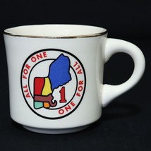 Boy Scouts VTG BSA Ceramic Mug Region 1 &quot;All for One, One for All&quot; Gold Rim Cup - £12.62 GBP