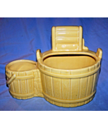 Vintage Unmarked Yellow Ringer, Washing Tub, Bucket Planter-4 1/2 inches... - $26.00