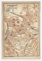 1906 ORIGINAL ANTIQUE CITY MAP OF GLOUCESTER / GLOUCESTERSHIRE / ENGLAND - $33.75 CAD