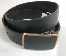 Sun &amp; Stone Black 34/36 Faux Leather Vegan Fashion Belt Medium Unisex - £12.88 GBP