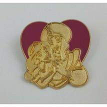 2002 Disney Cast Lanyard Exclusive Aladdin &amp; Jasmine On Purple Heart Trading Pin - £3.26 GBP