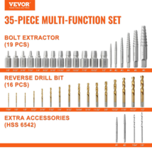VEVOR Screw Extractor with Drill Bit Set, 35-Piece Bolt Extractor Kit, 19 PCS Bo - £46.37 GBP