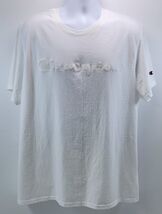 A) Champion Men Spell Out White Out Logo Cotton T Shirt XXL - €12,88 EUR