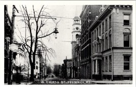 Frederick Maryland View on W Chirch Street Telegraph Sign Repro Postcard U14 - £7.68 GBP