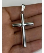 White Gold over 925 Solid Sterling Silver High Polished Luxury Cross Pen... - $48.26