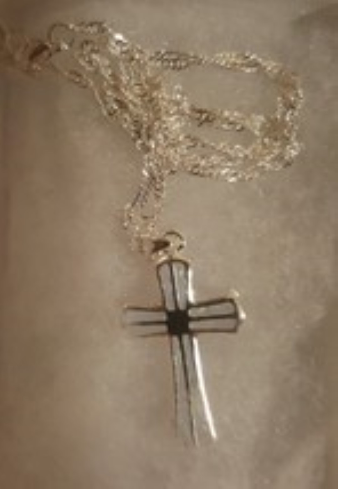 Christian White Opalescent Cross Necklace