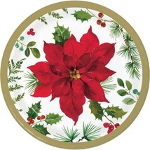 Posh Poinsettia Paper Sturdy Style Dessert Cake Plates, 7 in 8 Ct - £2.92 GBP