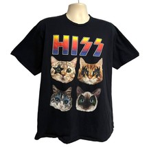 Hiss Kiss Cats Mens Black Graphic T-Shirt 2XL Rock N Roll Band Music Str... - £15.63 GBP