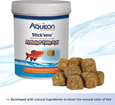 [Pack of 3] Aqueon Stick&#39;ems Freeze Dried Color Boosting Treat for Fish 0.42 oz - £27.46 GBP