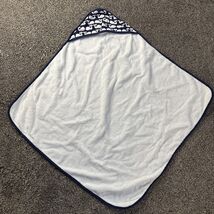 Pottery Barn Kids Hooded Beach Bath Towel Blue &amp; White Whales 29”x29” - $9.95