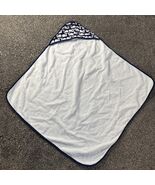 Pottery Barn Kids Hooded Beach Bath Towel Blue &amp; White Whales 29”x29” - €8,56 EUR