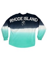 Rhode Island Spirit Spellout Tie Dye LARGE Long Sleeve Shirt Geo Coordinates - £21.62 GBP