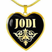 Jodi v02-18k Gold Finished Heart Pendant Luxury Necklace Personalized Name Gifts - £39.58 GBP
