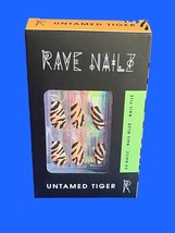 Rave Nailz Untamed Tiger Nailz Coffin Shaped Medium Length NIB - $24.74
