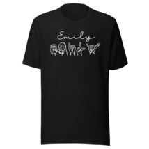 Emily Sign Language ASL Hand Symbol Interpreter Unisex t-Shirt, Personalized Sig - £15.72 GBP+