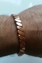 Unisex Pure Copper Twisted Wires Bracelet Cuff Adjustable Size Hindu Kara D12B - £7.96 GBP
