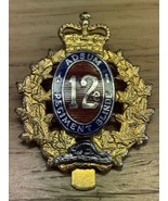 Vintage 12 Regiment De Blinde Officer Hat Cap Badge ADSUM Military KG JD - $21.78