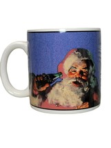 Coca Cola Coke Santa Claus Christmas Coffee Cup Mug Coke Blue Stoneware Sakura - £10.26 GBP