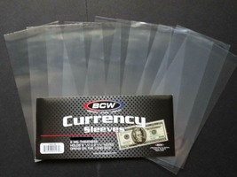 10 Loose BCW Soft Sleeve Regular Dollar Bill Currency Sleeve Protectors Holders - £1.56 GBP