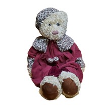 JCPenney 2001 Holiday Teddy Bear Mrs. Teddy 25&quot; Vintage Leopard Victorian Hat EC - £34.96 GBP