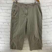 L L Bean Khaki Crop Pants Womens Sz 16 Vintage 90&#39;s  - £13.98 GBP