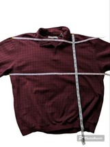 SRT Sweatshirt 2XL Mens Quarter Zip Pullover Burgundy Black Gold Plaid Polyester - £14.94 GBP