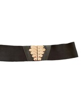 Torrid Wide 4 “ Corset Black Gold Belt with Double Buckle Made w Elastic Size 1 - £12.58 GBP