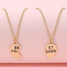 2pc Best Friends BFF Heart Necklace - £12.64 GBP
