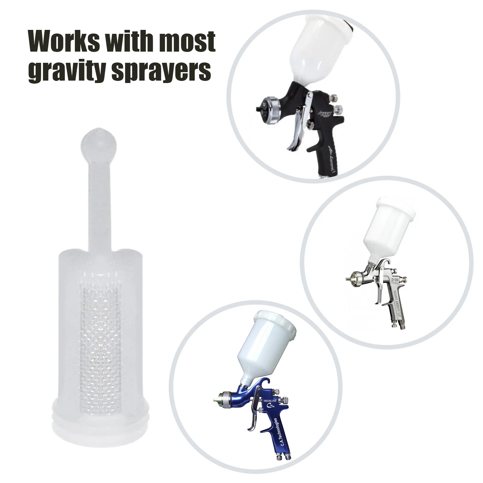 Universal Gravity Spray-Gun Filters - Fine Mesh, Disposable, Reduce Clogging - £10.77 GBP