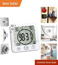 Waterproof Digital Bathroom Clock &amp; Timer: Large Display, Humidity &amp; Tem... - $47.47