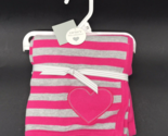 Carter&#39;s Baby Blanket Heart Knit Stripe Pink Gray Single Layer Little Co... - £47.94 GBP