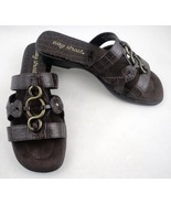 Easy Street Torrid Mules 6M Brown Croc Sandals Metal Accent Slides Tract... - £25.81 GBP