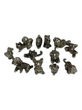 Vintage Lot of 12 Vintage Pewter  Figurines Game Monopoly Tokens Replacement LOT - £22.55 GBP