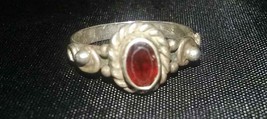 Vintage 925 Silver Ladies size 6 Ring with Faux Ruby - $29.69